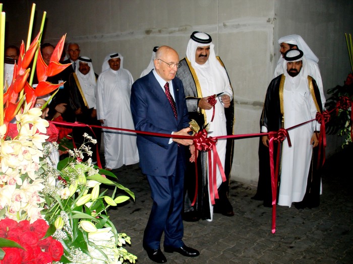 Il Presidente della Repubblica Italiana Giorgio Napolitano all'inaugurazione della mostra